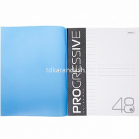 Тетрадь А5 48л линия "Progressive. Синяя" на скобе, пластиковая обложка 48Т5В2/080173 от магазина "Карандаш"