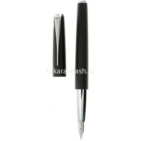 Ручка РП "Lamy Studio 067" M черная, корпус матовая сталь, металл 4000451 от магазина "Карандаш"