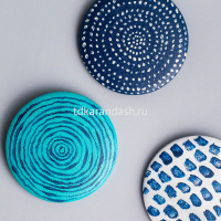 Набор холстов-значков круглые 5,6х5,6см 3шт. 100% хлопок 250г/м2 830311 от магазина "Карандаш"