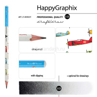 Карандаш чернографитный "Happy Graphix. Самолеты" НВ 21-0030/21 от магазина "Карандаш"
