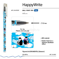Ручка шариковая "HappyWrite. Пингвины" 0.5мм синяя 20-0215/03 от магазина "Карандаш"