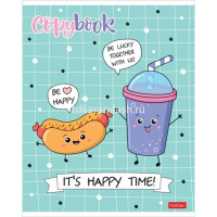 Тетрадь А5 48л клетка "Пришла еда" на скобе матовая ламинация 5 дизайнов 48Т5лВ1/068336 от магазина "Карандаш"