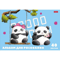 Альбом для рисования А4 40л "Плюшевые панды" на скобе 5 дизайнов 089417 от магазина "Карандаш"