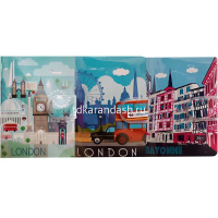 Блокнот А7 70л "Города" линия, на липучке, цветный срез, обложка силикон, 4 вида 1500-11/11742-24 от магазина "Карандаш"