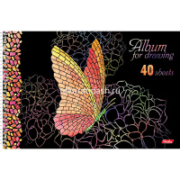 Альбом для рисования А4 40л "Мозаика" на спирали 3D фольга 3D лак матовое ламинирование 052767 от магазина "Карандаш"