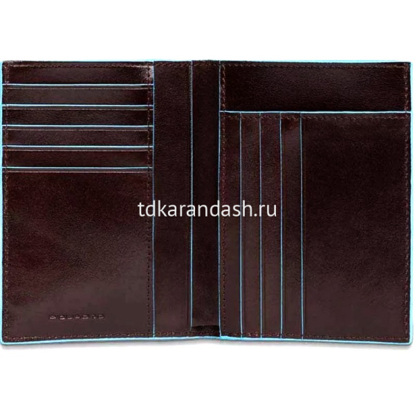 Кошелек "Blue Square" 12,5х9х1,5см 1 отделение, красное дерево, натуральная кожа PU1393B2R/MO от магазина "Карандаш"