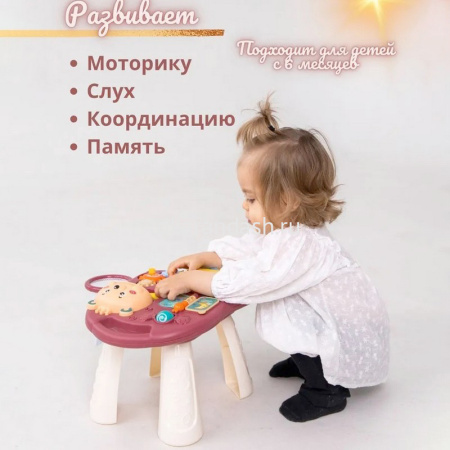 Каталка-ходунок 44х43см развивающая, пластик (свет,звук) B2303047 от магазина "Карандаш"
