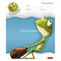 Тетрадь А5 12л клетка "Лягушонок Ден" на скобе тиснение 5 дизайнов 12Т5тВ1/080083 от магазина "Карандаш"