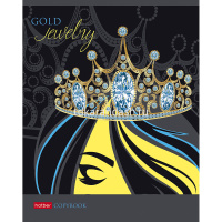 Тетрадь А5 48л клетка "Gold jewelry" на скобе матовая ламинация 3D фольга 3D лак 5 дизайнов 057358 от магазина "Карандаш"
