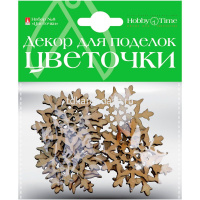 Декор. из дерева "Цветочки" натуральное дерево №8 5видов 2-363/08 от магазина "Карандаш"