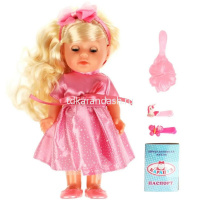 Кукла "Анечка" 25см с расческой и заколками, озвученная (100 фраз, песни, загадки, фразы) от магазина "Карандаш"