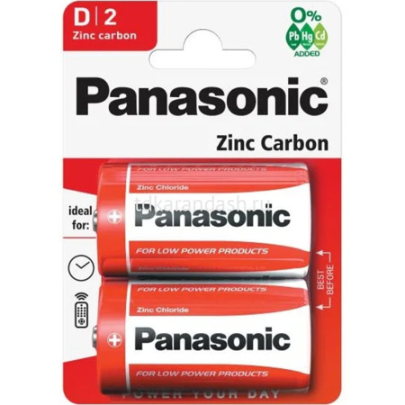 Батарейка R20 Panasonic Zinc Carbon BL-2 1шт