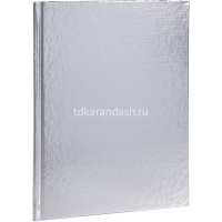 Бизнес-блокнот А5 80л клетка металлик серебро, 5-цветный блок тиснение 7БЦ 084777 от магазина "Карандаш"