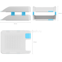 Набор из 2-х лотков горизонтальных "Forte Pastel" 28х17х35см белый с голубой вставкой, пластик 55565 от магазина "Карандаш"
