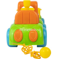 Каталка "Паровозик с прицепом" 48,5х17,5х13см пластик 87154 от магазина "Карандаш"