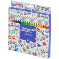 Фломастеры 36 цветов "HappyColor" картон, 4 вида 32-0053 от магазина "Карандаш"