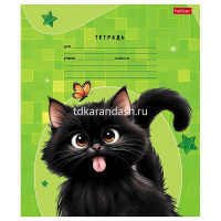 Тетрадь А5 18л линия "Черный котик" на скобе 5 дизайнов 18Т5В2/091440 от магазина "Карандаш"