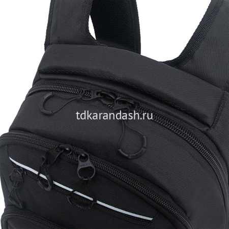 Рюкзак 31х43х20см, 790гр, 3 отделения, 4 кармана, черный/серый RU-531-1/1 от магазина "Карандаш"