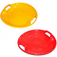 Санки-ледянки 60х60см "Тобоган" с ручками, пластик ассорти Пл-с198 от магазина "Карандаш"