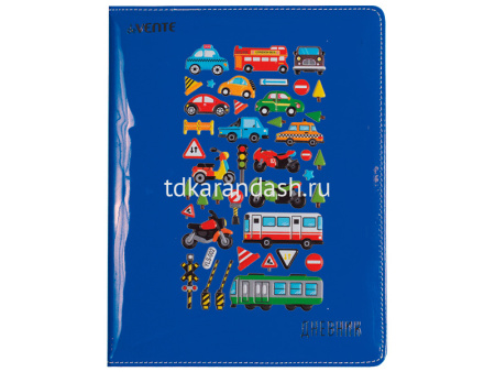 Дневник для старш.классов "Blue&Puffy sticker" офсет, белая бумага, искусственная кожа, 1 ляссе 2021