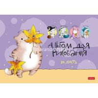 Альбом для рисования А4 24л "Приключения кота Пирожка" на скобе 5 дизайнов 074202 от магазина "Карандаш"