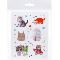 Наклейки "Котики бывают разными" А6 11,5х15см 4 листа в пакете с европодвесом 4Р6н/084836 от магазина "Карандаш"