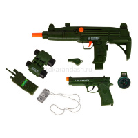 Набор оружия "Маленький воин. Полиция" зеленый 7 предметов 43х5х27см пластик JB0208548 от магазина "Карандаш"