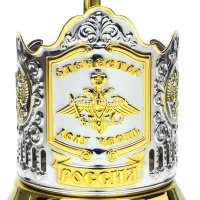 Подстаканник "Отечество Долг Честь" со стаканом, позолоченный, в подарочном футляре 740051 от магазина "Карандаш"