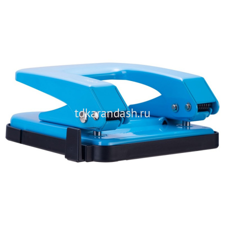 Дырокол 35л 2-отв, d-6мм, с линейкой, металл, голубой E0138 от магазина "Карандаш"