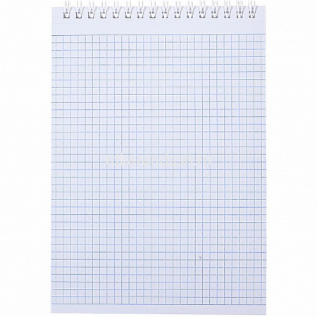 Блокнот А5 80л клетка на спирали, бумвинил металлик золото 80Б5бвВ1гр от магазина "Карандаш"