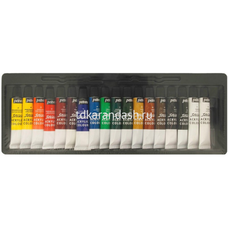 Краски акриловые 18 цветов "Studio Acrylics" 12мл в тубе картонная упаковка 668710 от магазина "Карандаш"