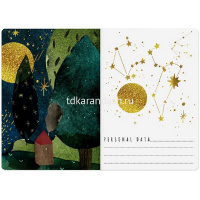 Тетрадь А5 40л клетка "Волчок и луна" прошитый блок матовая ламинация 7-40-106 от магазина "Карандаш"