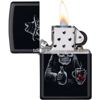 Зажигалка "Bar Skull Design" 38x13x57мм латунь/сталь, чёрная, матовая 49254/59774 от магазина "Карандаш"
