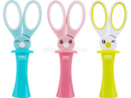Ножницы детские 13,5см "Magic Rabbit" сталь, ручки пластик, в футляре, 3 цвета E6065