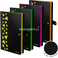 Папка на кнопке 4 отделения "Matt Accent" А4 0,6мм пластик, черный, цвет отделений ассорти 61210 от магазина "Карандаш"