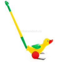 Картинка Каталка "Утёнок" с ручкой 7925 от магазина "Карандаш" Каталка "Утёнок" с ручкой 7925 от магазина "Карандаш"