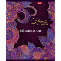 Тетрадь А5 48л клетка "Floristic Ornament" на скобе 3D фольга матовая ламинация 5 дизайнов 047159 от магазина "Карандаш"
