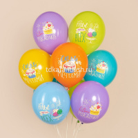 Шар воздушный 30см(12") Пастель С Днем Рождения, Следуй за мечтами! ассорти 1ст. 512-068 от магазина "Карандаш"