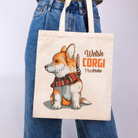 Раскраска на сумке "Шотландский корги" (шоппер 35х40см, краски 5шт., кисть) RWCB-008 от магазина "Карандаш"