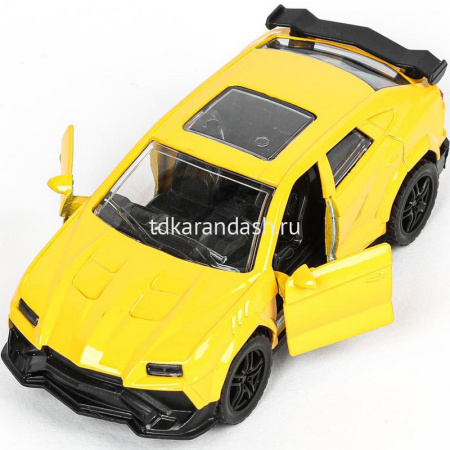 Машина "Lamborghini urus" желтая, инерционная, металл 12см (свет, звук, открывающиеся двери) 2312C00 от магазина "Карандаш"
