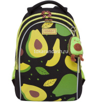 Рюкзак 28х41х20см, 700гр, 3 отделения, 2 кармана, с брелком, черный "Авокадо" RG-168-11/1 от магазина "Карандаш"