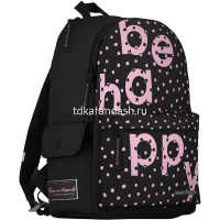 Рюкзак "Be happy" 40х30х17см, 600гр, 1 отделение, 3 кармана, черный 12-003/39 от магазина "Карандаш"