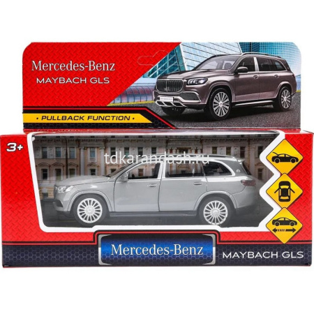 Машина "Mercedes-Benz Maybach GLS" серая, инерционная, металл 12см, двери (открывающиеся двери)