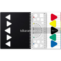 Тетрадь А5 96л клетка "Progressive Metallic Серый" на спирали пласт.обложка с разделителями 050387 от магазина "Карандаш"