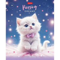 Тетрадь А5 48л клетка "Нежные мечты" на скобе, пластиковая обложка 300мкм с печатью 5 дизайнов от магазина "Карандаш"