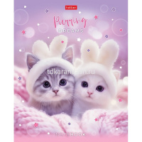 Тетрадь А5 48л клетка "Нежные мечты" на скобе, пластиковая обложка 300мкм с печатью 5 дизайнов от магазина "Карандаш"