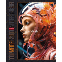 Тетрадь А5 96л клетка "Киборг girl" на скобе глянцевая ламинация 5 дизайнов 96Т5лВ1/086252 от магазина "Карандаш"