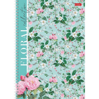 Тетрадь А4 80л клетка "Floral collection" на спирали матовая ламинация 4 дизайна 082972 от магазина "Карандаш"