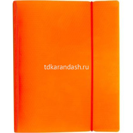 Тетрадь на кольцах А5 120л клетка "DIAMOND NEON оранжевая" пластиковая обложка на резинке 036350
