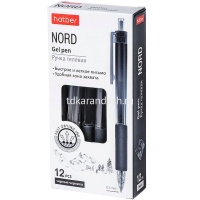 Ручка гелевая "Nord" 0,5мм черная, автомат, резиновый грип, круглый корпус GP_080028 от магазина "Карандаш"